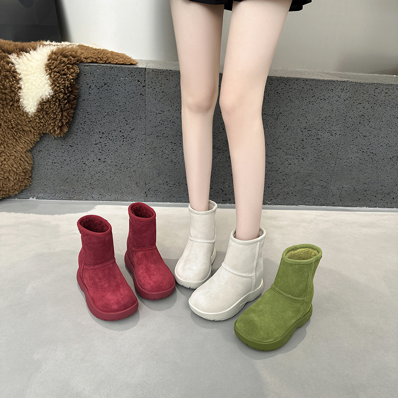 Snow Boot Fur Lined - Women Winter Platform Snow Boots Genuine