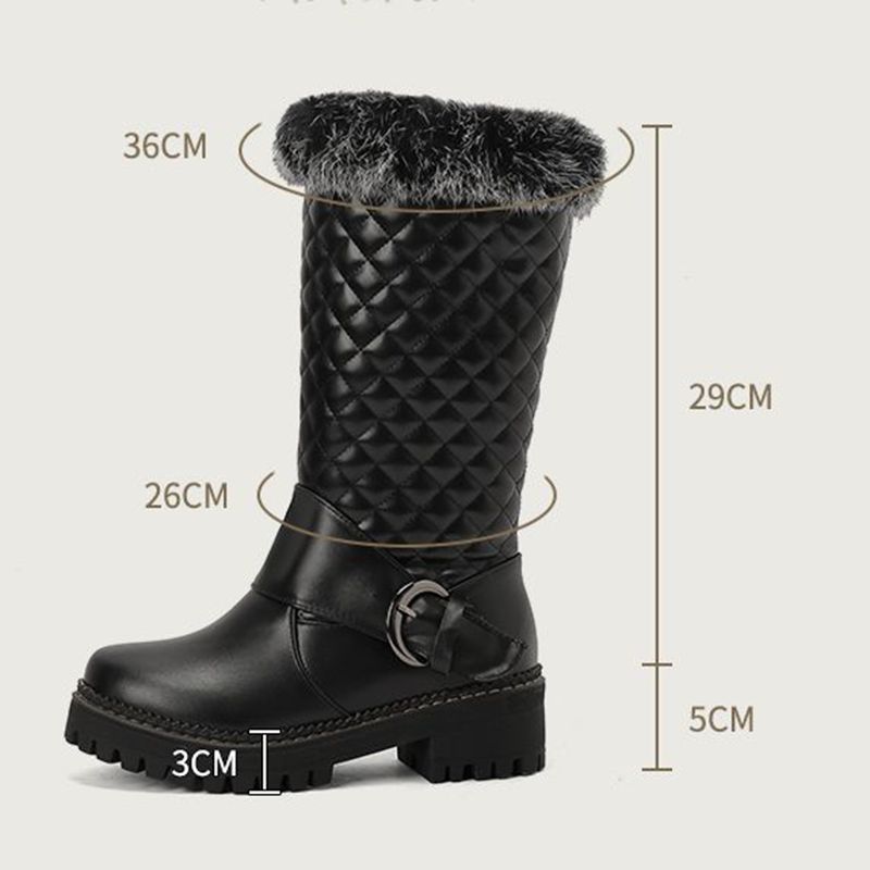 Snow Boot Fur Lined - ORCHALISA Women's Winter Mid Calf Snow