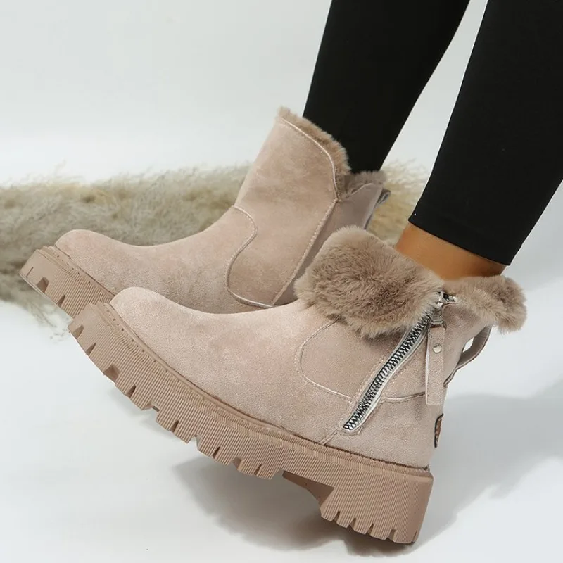 Snow Boot Fur Lined - Women's Winter Snow Boots Warm Faux