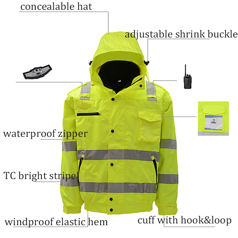Waterproof Bomber Jacket Hi Vi - Quality Winter Clothing Bomber Jacket avaliação e preço