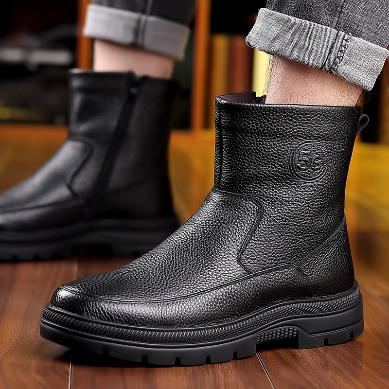 Mens High Top Leather Snow Boo - Snow Boot Fur Lined avaliação e preço