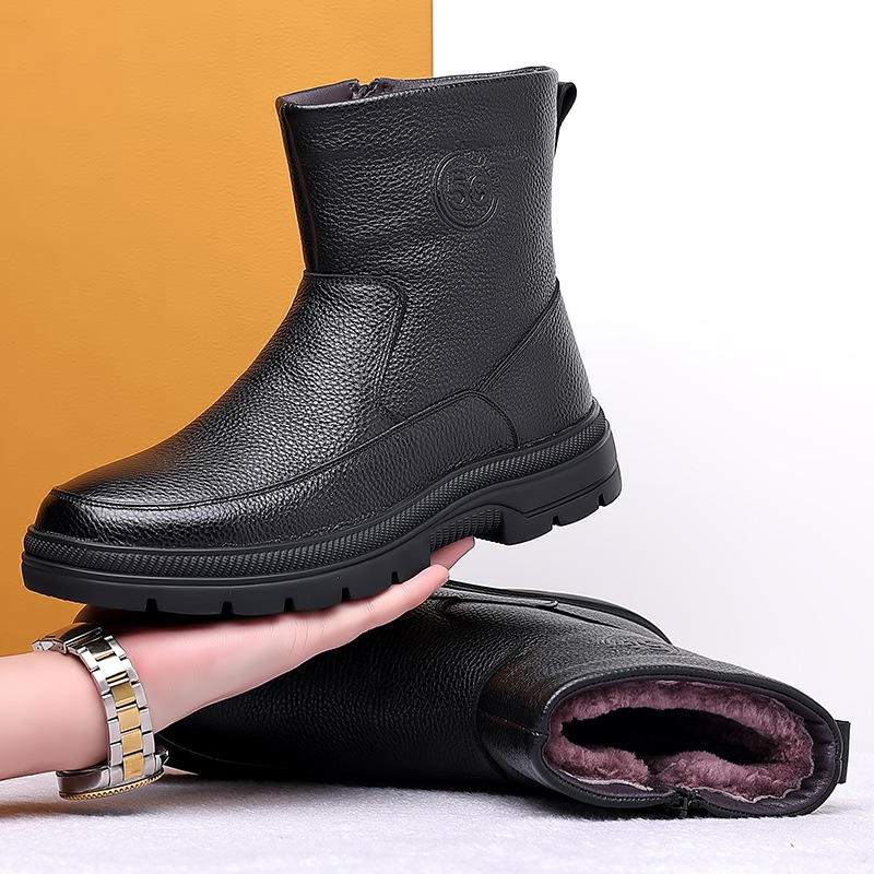 Mens High Top Leather Snow Boo - Snow Boot Fur Lined avaliação e preço