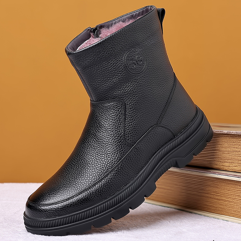 Mens High Top Leather Snow Boo - Snow Boot Fur Lined avaliação e preço