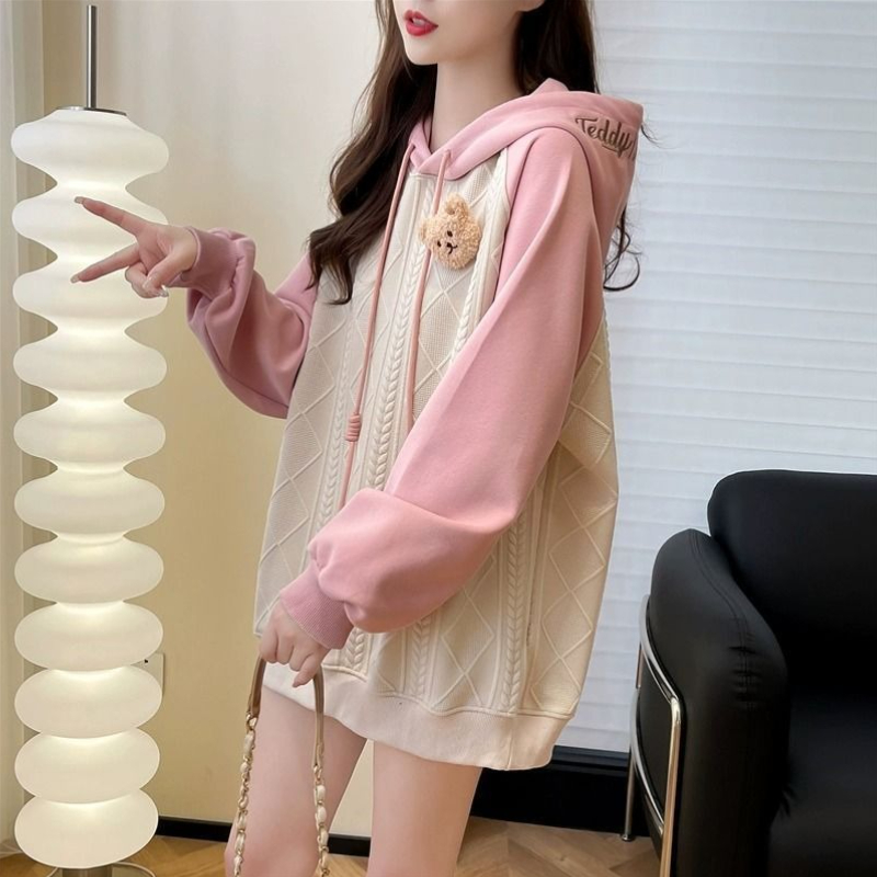 Pink Female Hooded Top Cute Y  - Winter Clothing Essentials For Women avaliação e preço