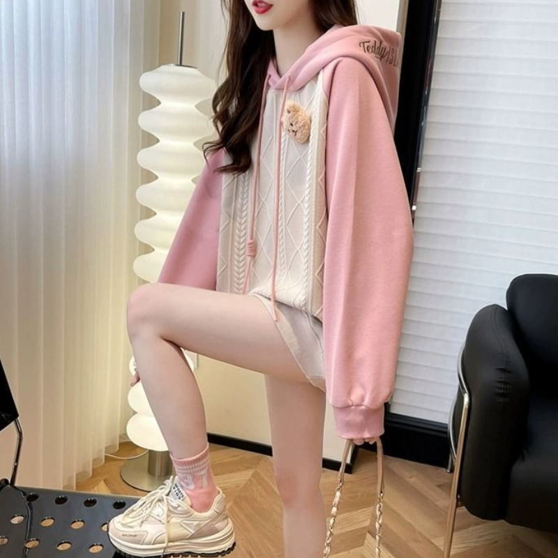 Pink Female Hooded Top Cute Y  - Winter Clothing Essentials For Women avaliação e preço