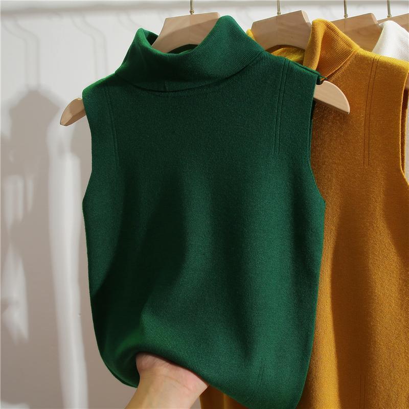 Turtleneck Sleeveless Slim Fit - Winter Clothing Essentials For Women avaliação e preço