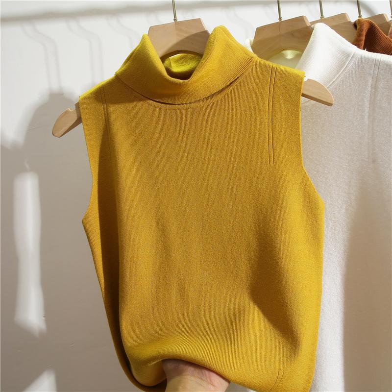 Turtleneck Sleeveless Slim Fit - Winter Clothing Essentials For Women avaliação e preço