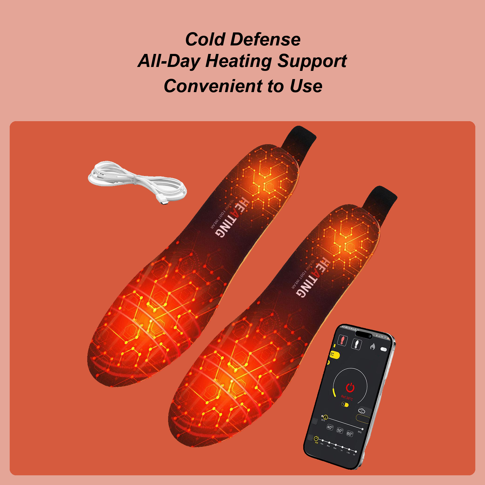 4300mAh Heated Insoles App Con - Heated Insole Rechargeable avaliação e preço
