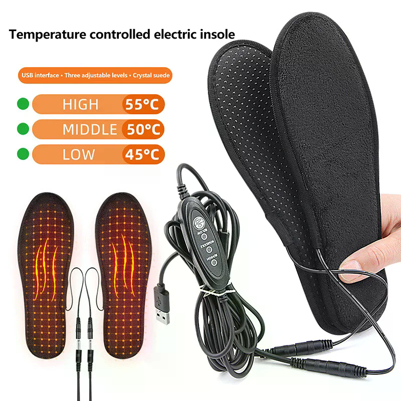 USB Heated Shoe Insoles Electr - Heated Insole Rechargeable avaliação e preço