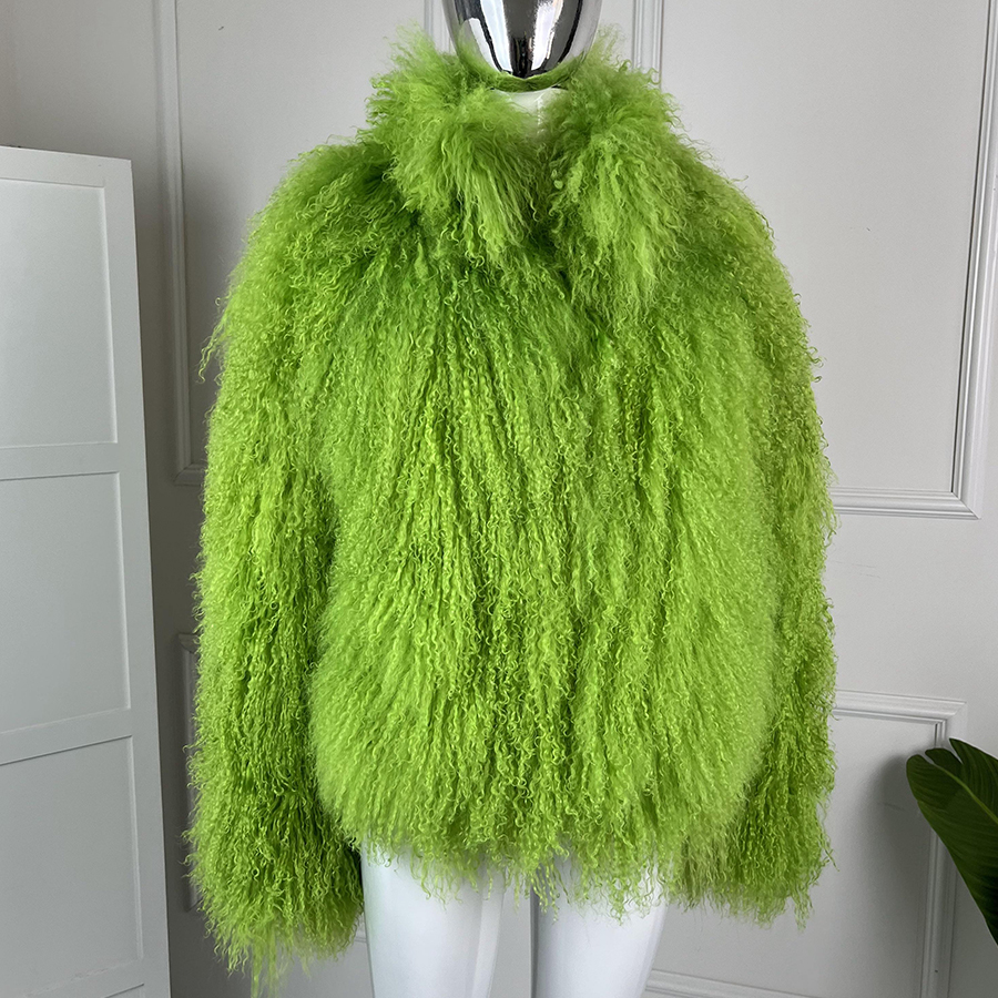 Short Sheepskin Coat Tibetan L - Quality Winter Clothing Bomber Jacket avaliação e preço