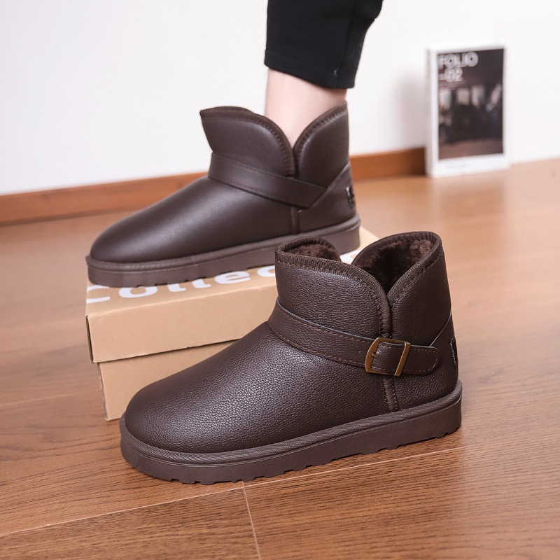 Men Solid Color Snow Boots Min - Snow Boot Fur Lined avaliação e preço