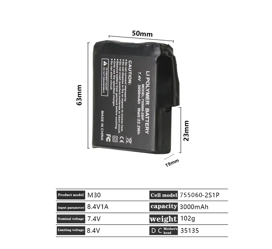 Heated Glove Battery 7.4V 3000 - Heated Insole Rechargeable avaliação e preço