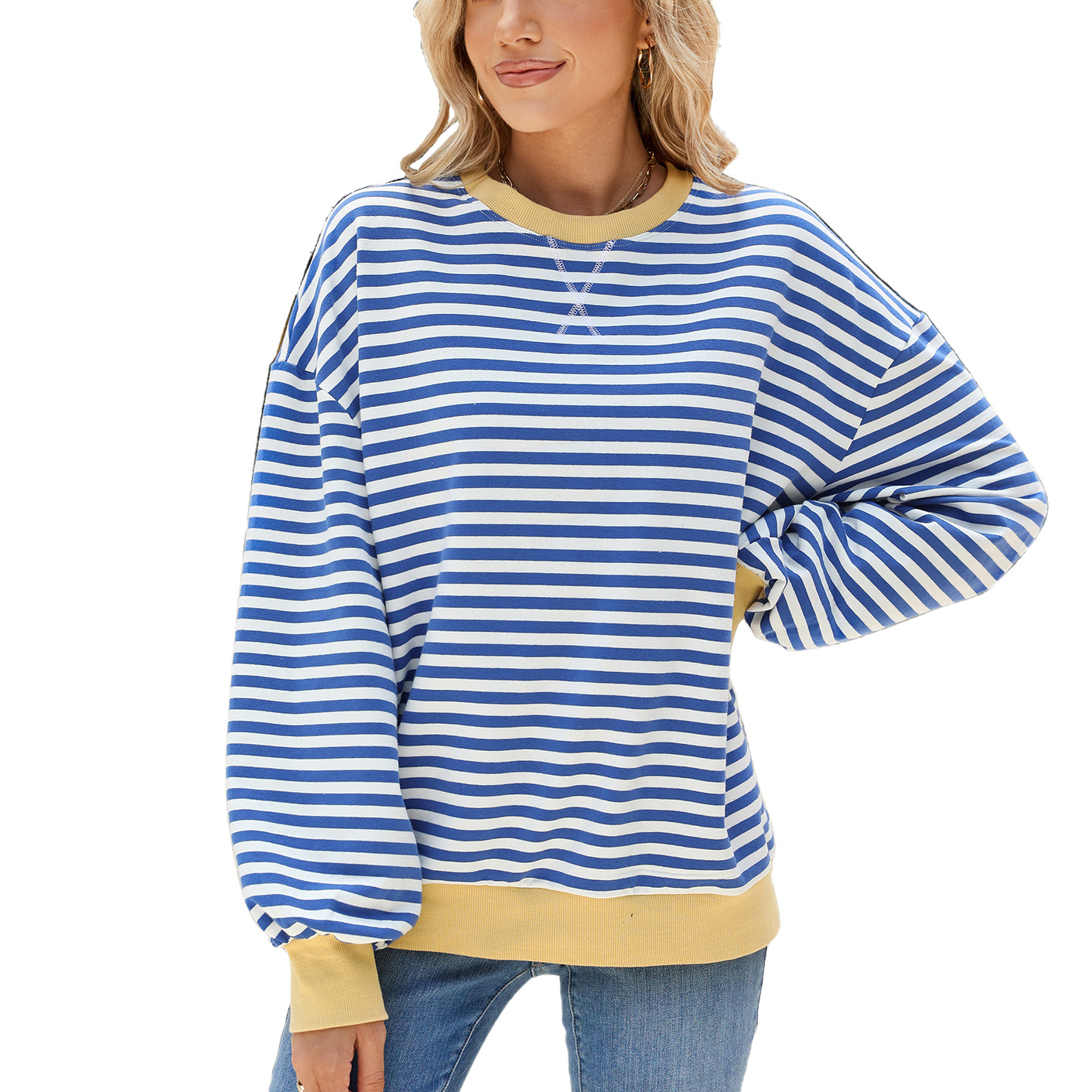 Sudaderas Ropa De Mujer Stripe - Winter Clothing Essentials For Women avaliação e preço
