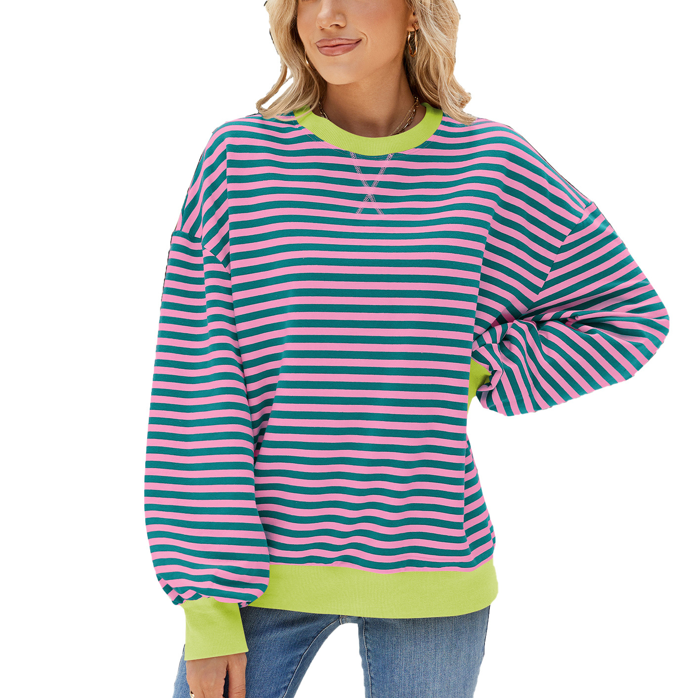 Sudaderas Ropa De Mujer Stripe - Winter Clothing Essentials For Women avaliação e preço