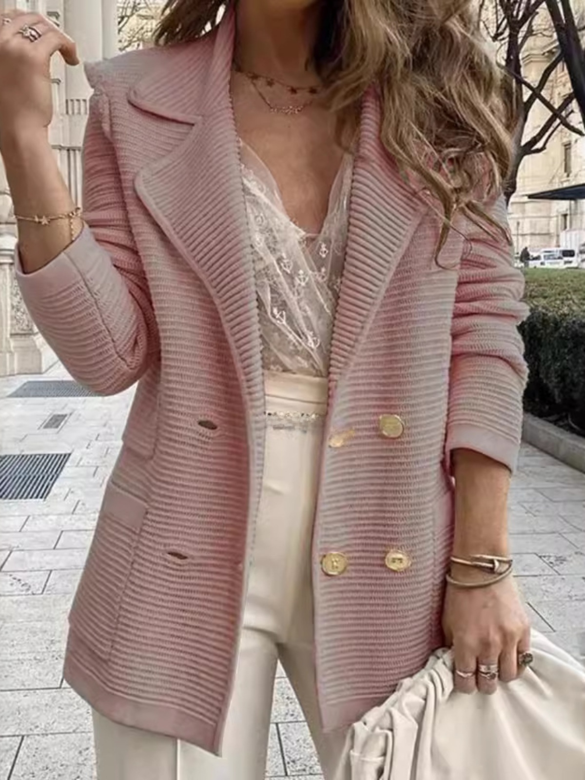 Chic Texture Long Sleeve Short - Winter Clothing Brand avaliação e preço