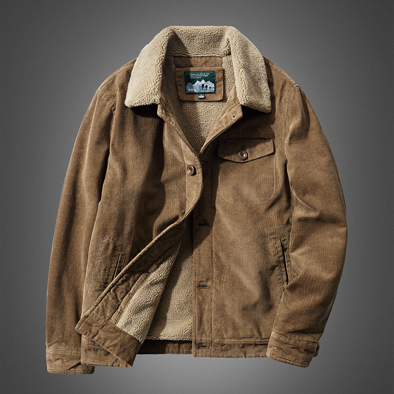 High Quality Warm Corduroy Wor - Quality Winter Clothing Bomber Jacket avaliação e preço