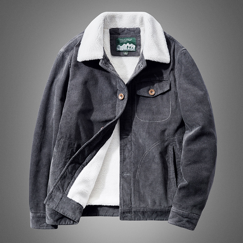 High Quality Warm Corduroy Wor - Quality Winter Clothing Bomber Jacket avaliação e preço