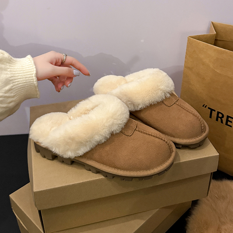 2026 New Women's Slippers Half - Snow Boot Fur Lined avaliação e preço