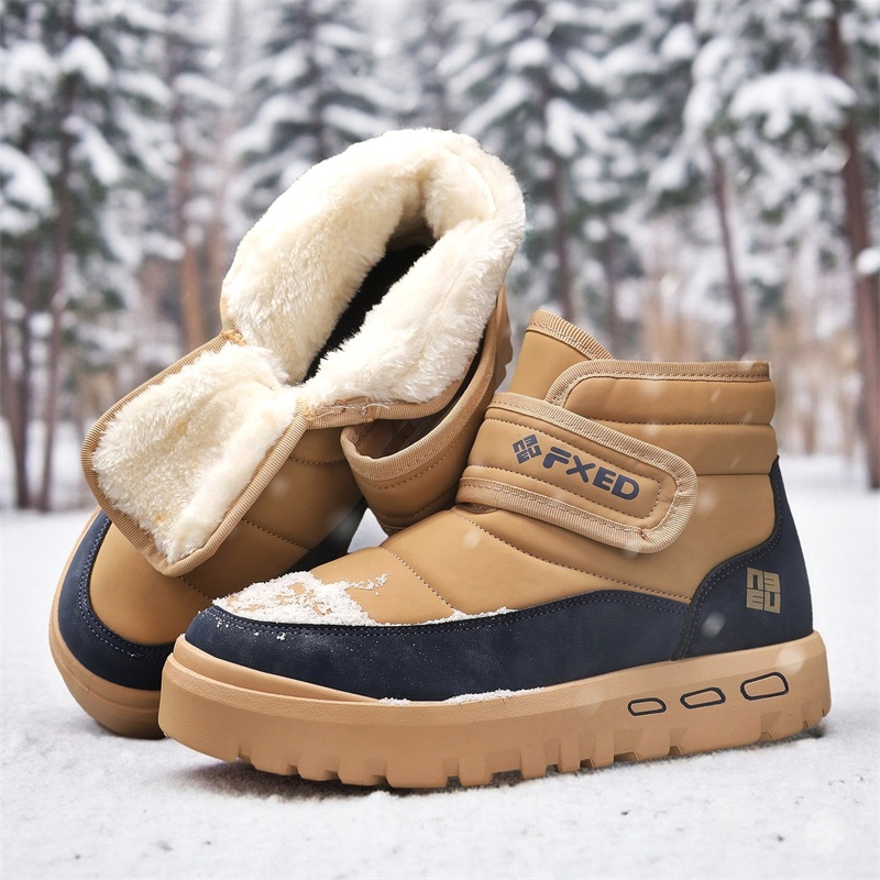 Autumn and Winter Warm Fur Men - Snow Boot Fur Lined avaliação e preço