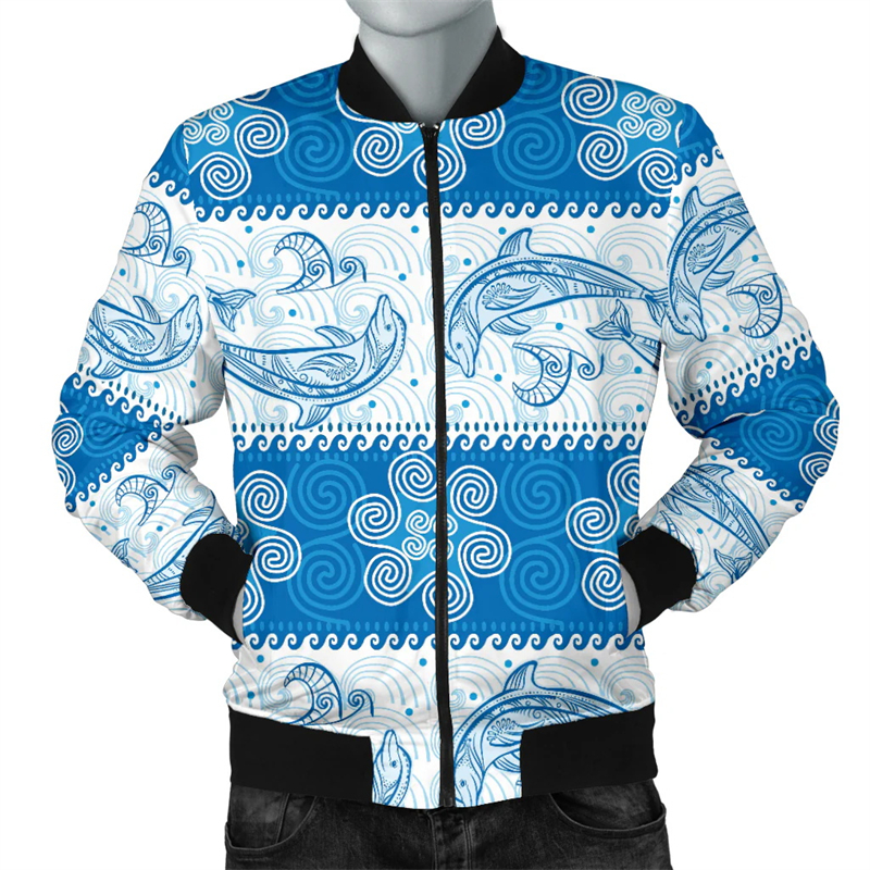 New Mermaid 3D Print Zipper Ja - Quality Winter Clothing Bomber Jacket avaliação e preço