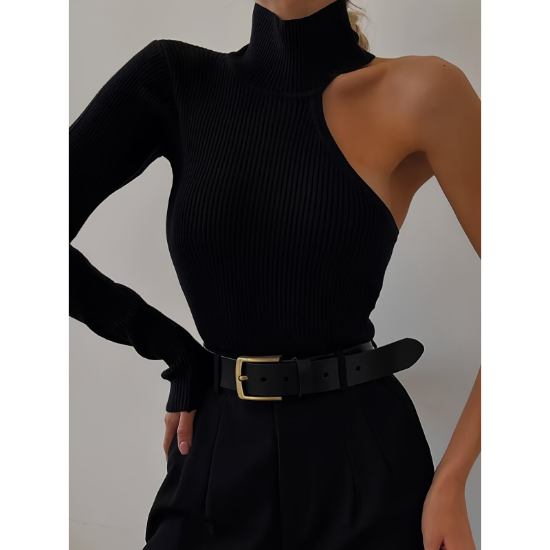 Solid Asymmetric One Shoulder  - Winter Clothing Usa avaliação e preço