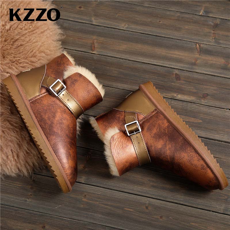 KZZO 2025 New Men Casual Real  - Snow Boot Fur Lined avaliação e preço