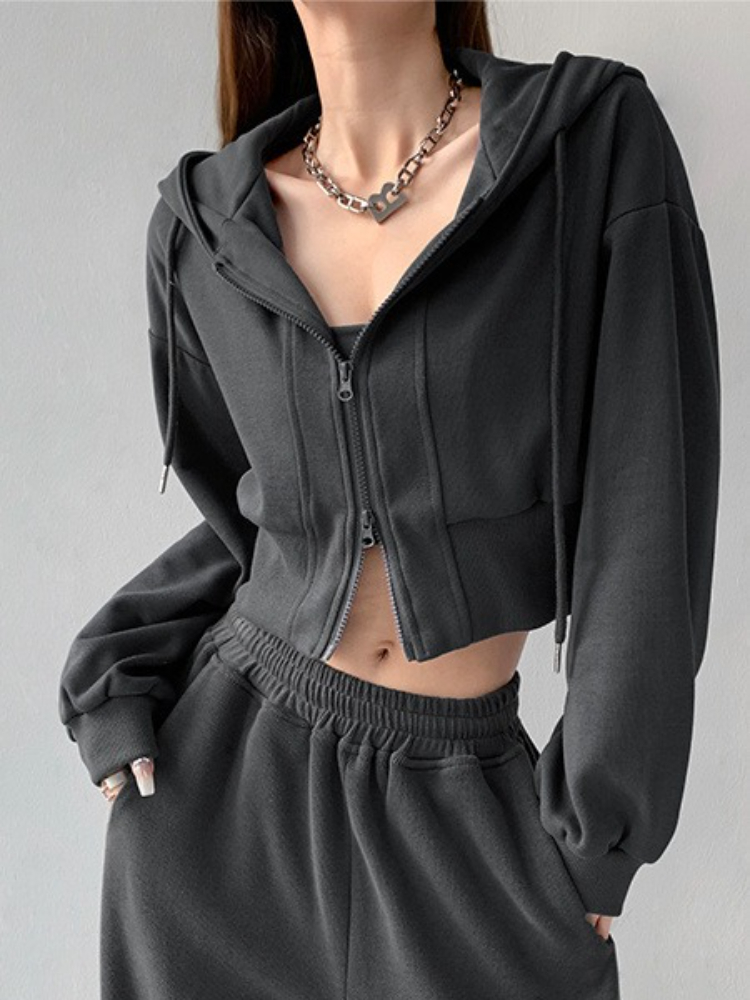 Full Zip Up Women's Hoodies Sw - Winter Clothing Essentials For Women avaliação e preço
