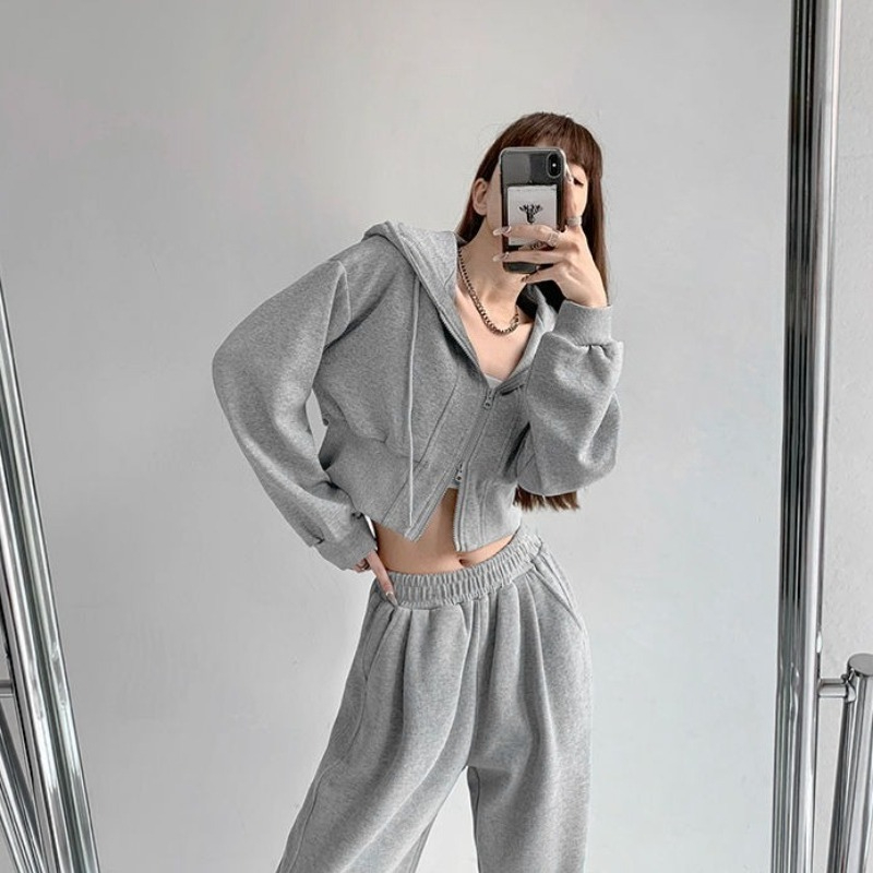Full Zip Up Women's Hoodies Sw - Winter Clothing Essentials For Women avaliação e preço