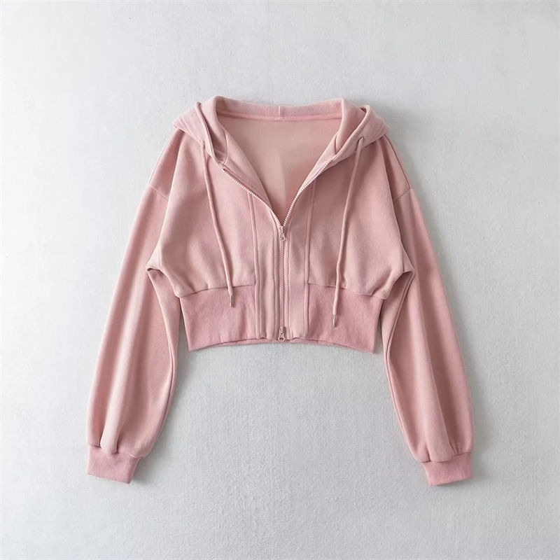 Full Zip Up Women's Hoodies Sw - Winter Clothing Essentials For Women avaliação e preço