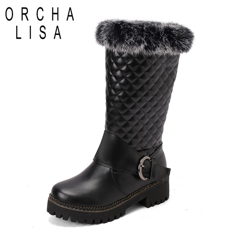 ORCHALISA Women's Winter Mid C - Snow Boot Fur Lined avaliação e preço