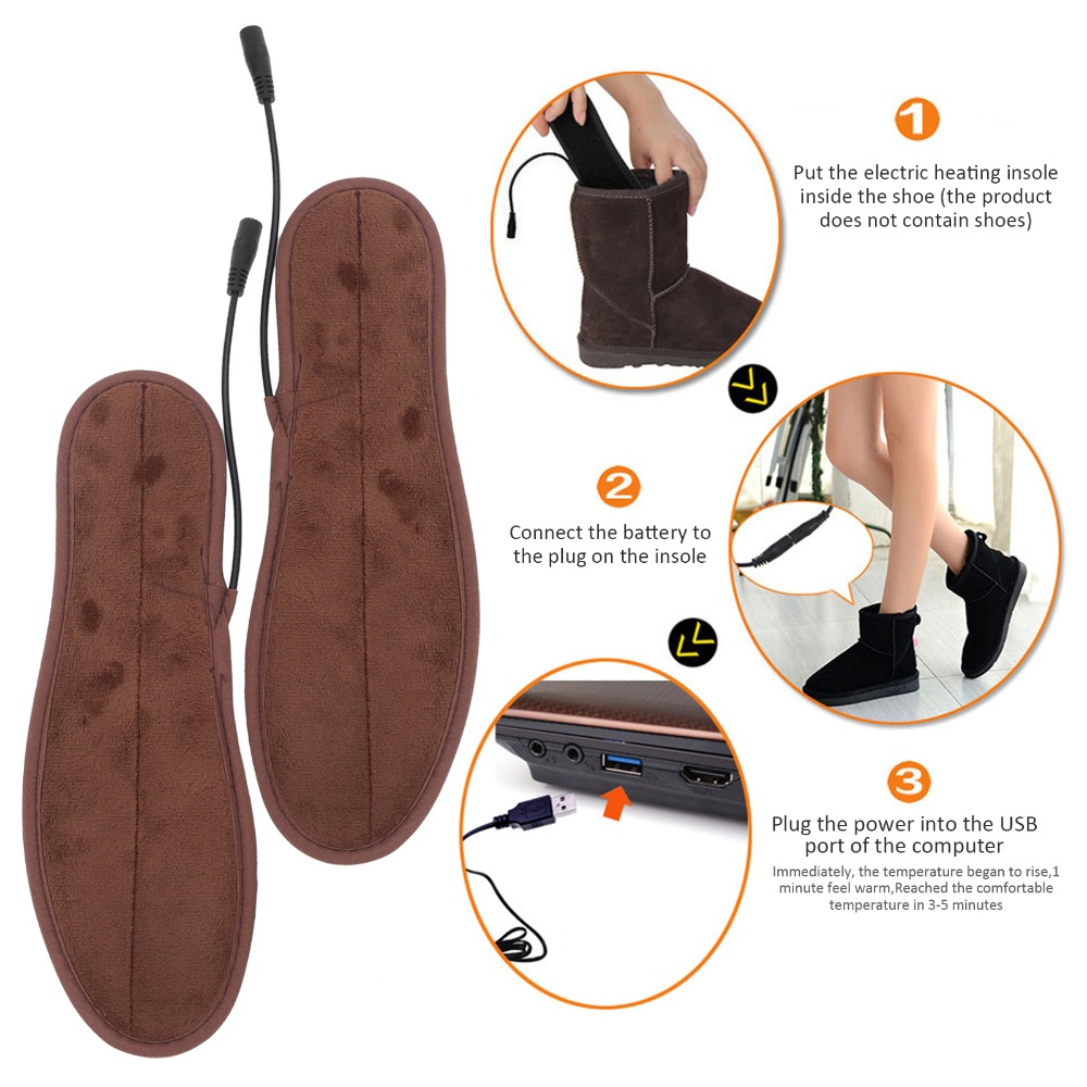 1 Pair Fast Heating Waterproof - Heated Insole Rechargeable avaliação e preço