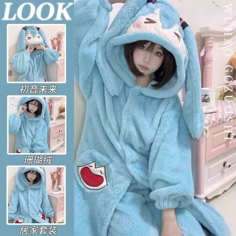 Miku Anime Pajamas Cute Winter - Winter Clothing In Japan avaliação e preço