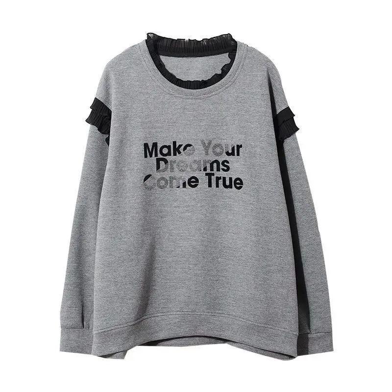 Loose Grey Woman Pullover Tops - Winter Clothing Essentials For Women avaliação e preço