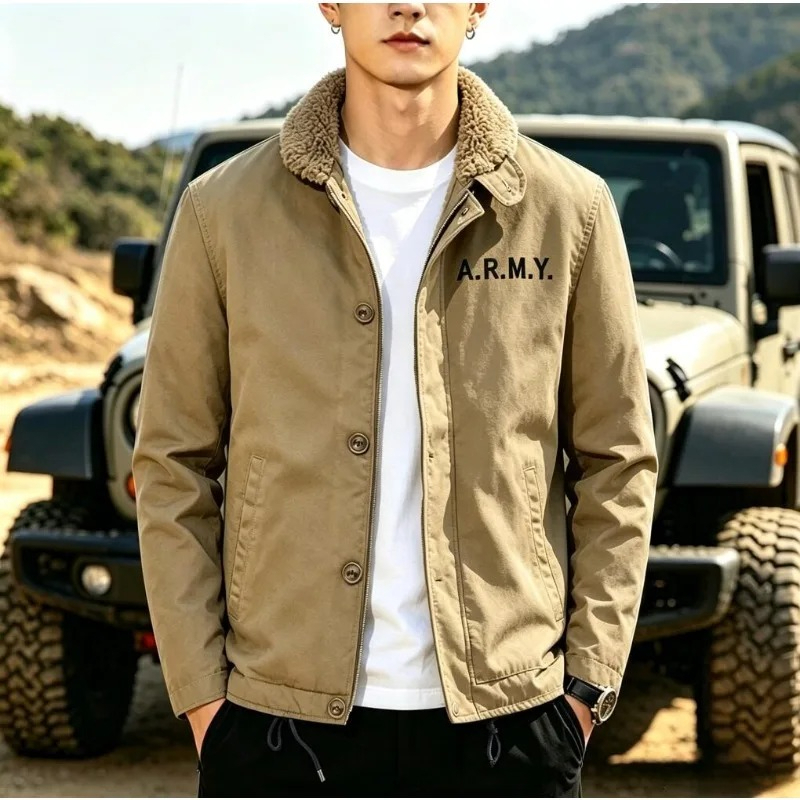 Men's Fleece Warm Winter Milit - Quality Winter Clothing Bomber Jacket avaliação e preço