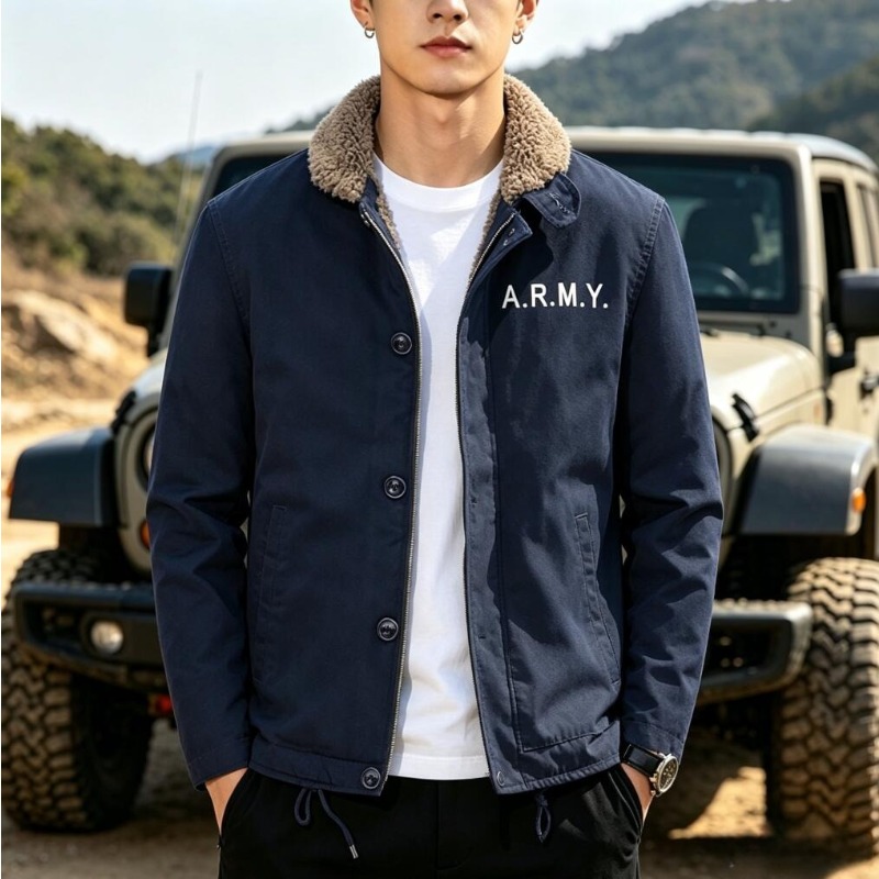 New Fashion Men Fleece Warm Wi - Quality Winter Clothing Bomber Jacket avaliação e preço