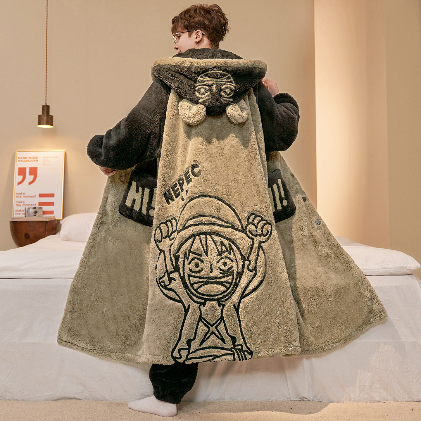 One Piece Luffy Bathrobe Anime - Winter Clothing In Japan avaliação e preço